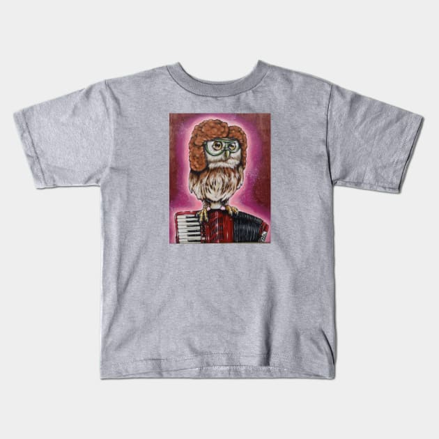 Weird Owl Kids T-Shirt by Toby Sasquatch